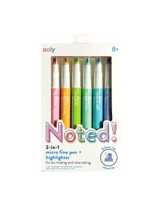 Notat! - Pixuri cu varf microfin si markere 2-in-1 - Set de 6