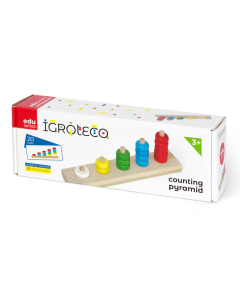 Piramida de numarare din lemn, 16 piese
