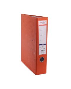 Biblioraft A4, plastifiat PP/paper, margine metalica, 75 mm, Optima Classic - portocaliu