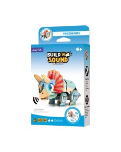Puzzle 3D cu sunete - Triceratops, Build  n  Sound