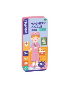 Puzzle magnetic in cutie metalica, joc de potrivire si asociere - Doctor