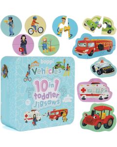 Puzzle progresiv Toddler 10 in 1, Boppi - Vehicule