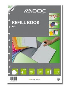 Rezerva caiet A4, 72 file - 90g/mp, AURORA Adoc - dictando