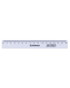 Rigla din plastic transparent, 16cm, DONAU