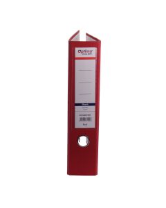 Biblioraft A4, plastifiat PP/paper, margine metalica, 75 mm, Optima Classic - rosu