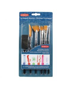 Pensula DERWENT Professional, pentru pictat, 6 buc/ set, diverse modele pentru diferite tehnici, bli