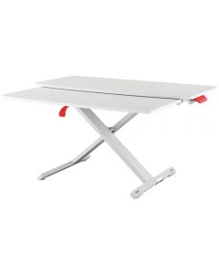 Statie de lucru ergonomica LEITZ Cosy, pozitie sezut/ in picioare, cu sertar pentru tastatura, gri deschis