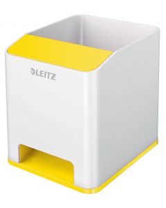 Suport instrumente de scris Leitz WOW, PS, cu amplificare sunet, culori duale, alb-galben