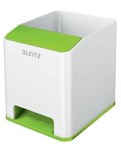 Suport instrumente de scris Leitz WOW, PS, cu amplificare sunet, culori duale, alb-verde