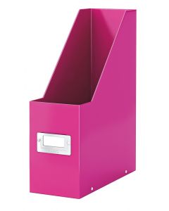 Suport vertical LEITZ WOW Click & Store, pentru documente, carton laminat, A4, roz