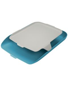 Tavita documente LEITZ Cosy, PS, A4, cu organizator, albastru celest