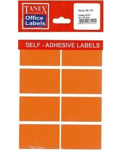 Etichete color autoadezive,  8/A4, 99.1 x 67.7mm, 25 coli/top, TANEX - orange fluorescent