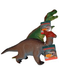 Set 2 figurine dinozauri din cauciuc, T-Rex verde si Tsintaosaurus, 34 cm UP26697TT