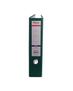 Biblioraft A4, plastifiat PP/paper, margine metalica, 75 mm, Optima Classic - verde
