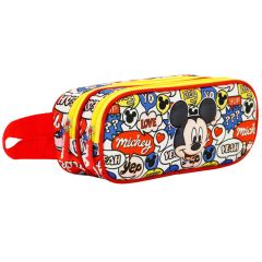 Penare fete, Penar 3D Mickey Mouse Yeah cu 2 compartimente, 22x9.5x8 cm KM03713 - autograf.ro
