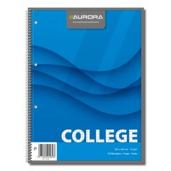 Caiete cu spirala, Caiet cu spirala, A4, 80 file - 70g/mp, 4 perf., coperti carton, AURORA College - matematica - autograf.ro
