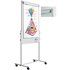 Flipchart, Flipchart magnetic, 120 x 75 cm, cu rotile, SMIT Combi - autograf.ro