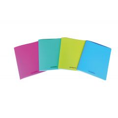 Caiete Office Products Q-connect Aurora, Caiet A5, 36 file - 80g/mp, liniat stanga, coperta PP transparent color, AURORA - velin - autograf.ro