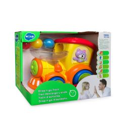 Jocuri copii Jucarii Bebe Bandai, LOCOMOTIVA CU BILE CU SUNETE SI LUMINI - autograf.ro