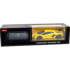 Jucarii WINFUN Rastar, MASINA CU TELECOMANDA LAMBORGHINI AVENTADOR SVJ GALBEN CU SCARA 1 LA 24 - autograf.ro