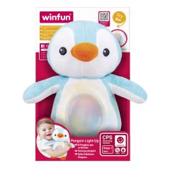 Jucarii WINFUN Carioca, WINFUN JUCARIE PINGUIN ALBASTRU CU SUNETE SI LUMINI - autograf.ro