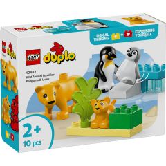 Lego Duplo, LEGO DUPLO FAMILII DE ANIMALE SALBATICE: PINGUINI SI LEI 10442 - autograf.ro
