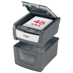 Distrugatoare documente Rexel, Distrugator documente automat REXEL OPTIMUM  45X, P4, cross-cut (confeti), 45 coli, cos 20l, negru-g - autograf.ro