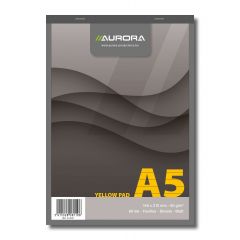 Blocnotes Aurora, Blocnotes capsat, A5,  80 file - 80g/mp, microperforatii, AURORA Office - dictando - hartie galbena - autograf.ro