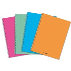 Caiete cu spirala Aurora, Caiet cu spirala, A4, 60 file - 80g/mp, coperta PP transparent color, AURORA - velin - autograf.ro