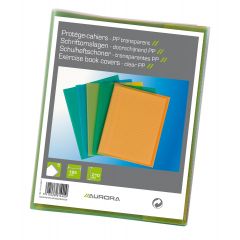 Raspundel Istetel, Coperta PP - 120 microni, pentru caiet A5, 5 buc/set, AURORA - transparent color asortate - autograf.ro