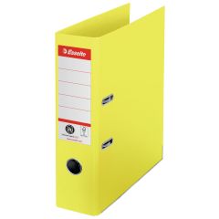 Bibliorafturi Donau Esselte, Biblioraft Esselte No.1 Power Recycled, carton, 100% reciclat, reciclabil, certificare FSC, A4, 75 mm, galben - autograf.ro