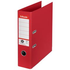 Bibliorafturi Donau Esselte, Biblioraft Esselte No.1 Power Recycled, carton, 100% reciclat, reciclabil, certificare FSC, A4, 75 mm, rosu - autograf.ro