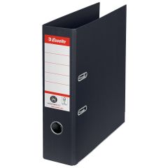 Bibliorafturi Donau Esselte, Biblioraft Esselte No.1 Power Recycled, carton, 100% reciclat, reciclabil, certificare FSC, A4, 75 mm, negru - autograf.ro
