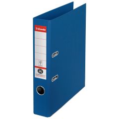 Bibliorafturi Donau Esselte, Biblioraft Esselte No.1 Power Recycled, carton, 100% reciclat, reciclabil, certificare FSC, A4, 50 mm, albastru - autograf.ro