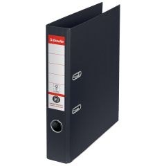 Bibliorafturi Donau Esselte, Biblioraft Esselte No.1 Power Recycled, carton, 100% reciclat, reciclabil, certificare FSC, A4, 50 mm, negru - autograf.ro