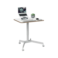 Campanii, Birou ergonomic LEITZ Ergo, pneumatic, ajustabil pe inaltime, pentru pozitia sezut/ in picioare, alb - autograf.ro