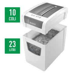 Tehnica de birou Leitz, Distrugator documente manual LEITZ IQ Home Office Slim , P4, cross-cut (confeti), 10 coli, cos 23l, - autograf.ro