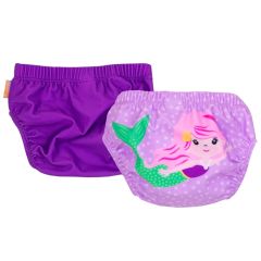 Zoocchini, Set 2 chilotei de baie impermeabili, Zoocchini, protectie UPF50+, marime L, 24-36 Luni – Sirena - autograf.ro