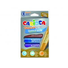 Raspundel Istetel, Creioane tempera metalizate, lavabile,  6 culori/cutie, CARIOCA Temperello Metallic - autograf.ro