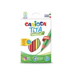 Raspundel Istetel, Creioane colorate CARIOCA Tita Maxi, hexagonale, flexibile, 12 culori/cutie - autograf.ro