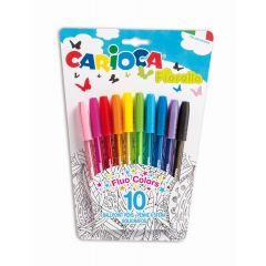 Pixuri Leitz Carioca, Pix cu cerneala fluorescenta, 10 buc/blister, CARIOCA Fiorella - autograf.ro