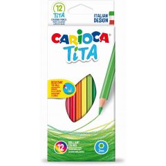 Raspundel Istetel, Creioane colorate CARIOCA Tita, hexagonale, flexibile, 12 culori/cutie - autograf.ro