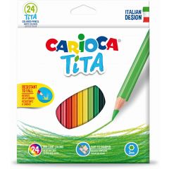 Raspundel Istetel, Creioane colorate CARIOCA Tita, hexagonale, flexibile, 24 culori/cutie - autograf.ro