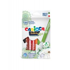 Carioci textile, Carioca pentru textile, varf subtire - 2.6mm, rezistent la spalare, 10 culori/cutie, CARIOCA Fabric - autograf.ro