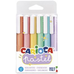 Markere Carioca Faber-Castell, Textmarkere, 6 buc/set, CARIOCA Pastel - culori pastel - autograf.ro