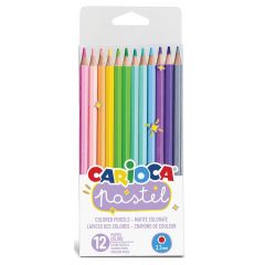 Creioane cerate, Creioane colorate CARIOCA Pastel, hexagonale, 12 culori/set - autograf.ro