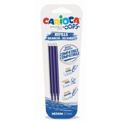 Pixuri Leitz Carioca, Rezerve pix erasable, 3 buc/blister, CARIOCA Oops - albastre - autograf.ro