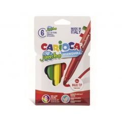 Carioci lavabile, Carioca super lavabila, varf gros - 6mm,  6 culori/cutie, CARIOCA Jumbo - autograf.ro