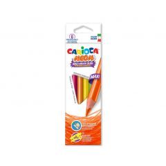 Raspundel Istetel, Creioane colorate CARIOCA Maxi Neon, triunghiulare, super fluorescente,  6 culori/cutie - autograf.ro