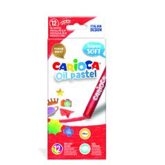 Raspundel Istetel, Creioane cerate, rotunde, D-10mm, 12 culori/cutie, CARIOCA Oil Pastel Crayons Maxi - autograf.ro